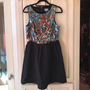 Anthropologie Plenty sequin taffeta dress